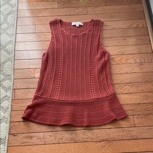 Women's Sleeveless Knit Top in Rust